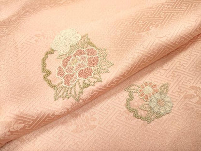 平和屋着物●中国三大刺繍　相良刺繍　総刺繍　訪問着　雪輪花文　正絹　逸品　DABI7348fe