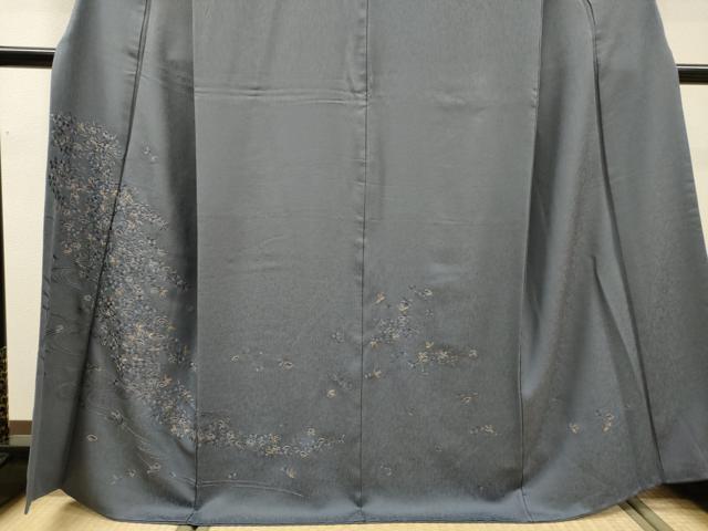 平和屋着物●訪問着　総刺繍　流水扇花文　金銀糸　正絹　逸品　DABI7353fe