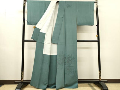 平和屋着物▼中国三大刺繍　スワトウ刺繍　汕頭刺繍　総刺繍　訪問着　向かい鳥正倉院花唐草文　正絹　逸品　DABI7354fe
