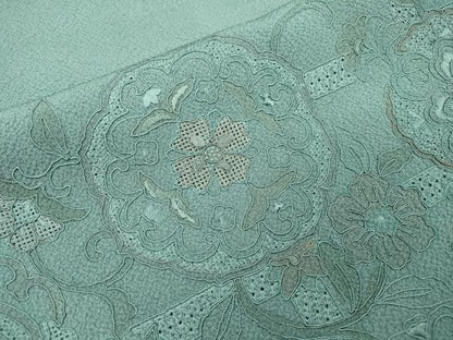 平和屋着物▼中国三大刺繍　スワトウ刺繍　汕頭刺繍　総刺繍　訪問着　向かい鳥正倉院花唐草文　正絹　逸品　DABI7354fe