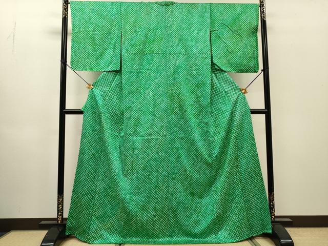 平和屋着物▼上質な小紋　総絞り　正絹　逸品　DABI7355fe