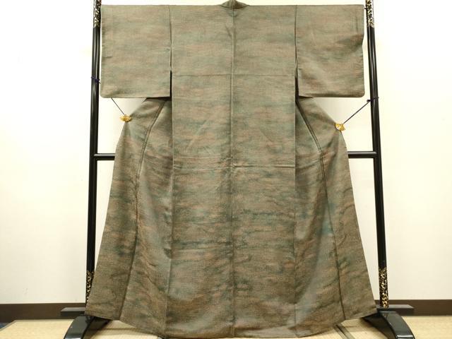 平和屋着物▼上質な小紋　霞文　正絹　逸品　DABI7370fe