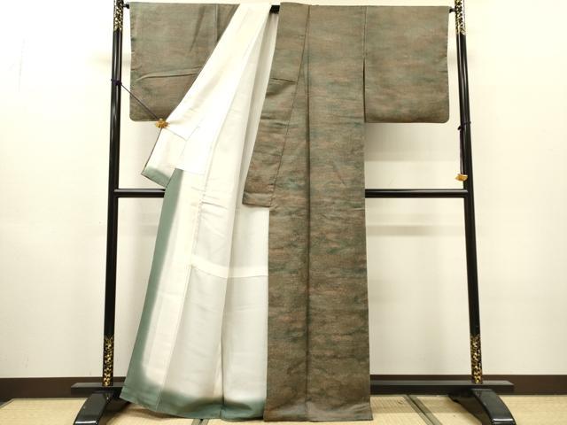 平和屋着物▼上質な小紋　霞文　正絹　逸品　DABI7370fe