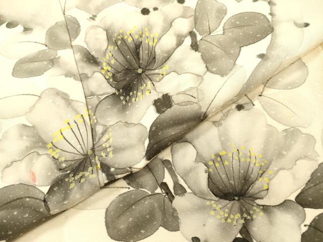 平和屋着物▼訪問着　作家物　手描き　枝花　正絹　逸品　DABI7373fe