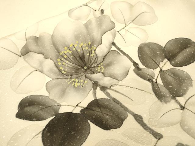平和屋着物▼訪問着　作家物　手描き　枝花　正絹　逸品　DABI7373fe