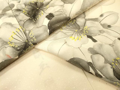 平和屋着物▼訪問着　作家物　手描き　枝花　正絹　逸品　DABI7373fe