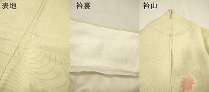 平和屋着物●上質な小紋　地紋起こし　流水舞花文　正絹　逸品　DABI7380fe