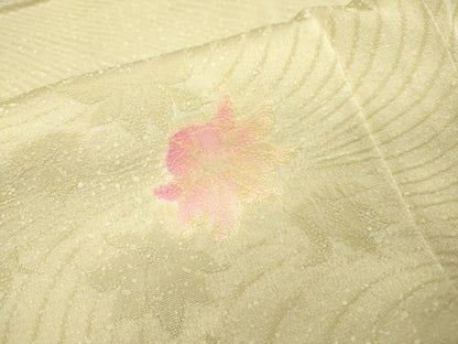 平和屋着物●上質な小紋　地紋起こし　流水舞花文　正絹　逸品　DABI7380fe