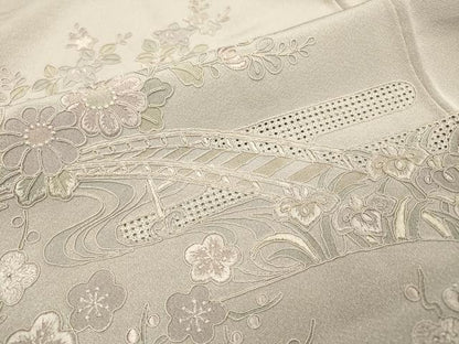 平和屋着物▼中国三大刺繍　スワトウ刺繍　汕頭刺繍　総刺繍　訪問着　渡り橋風景花文　正絹　逸品　未使用　DABI7394fe