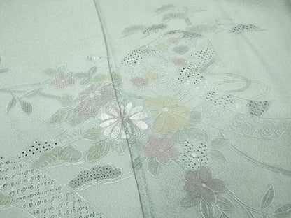 平和屋着物▼中国三大刺繍　スワトウ刺繍　汕頭刺繍　相良刺繍　総刺繍　訪問着　文箱花文　正絹　逸品　DABI7396fe