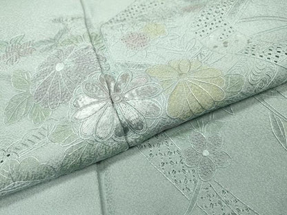 平和屋着物▼中国三大刺繍　スワトウ刺繍　汕頭刺繍　相良刺繍　総刺繍　訪問着　文箱花文　正絹　逸品　DABI7396fe