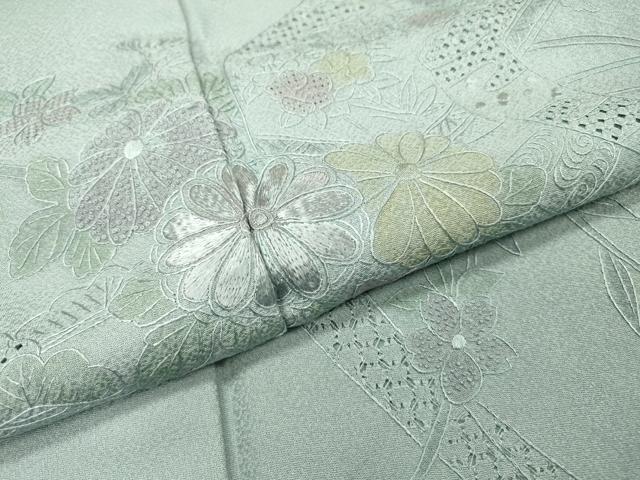 平和屋着物▼中国三大刺繍　スワトウ刺繍　汕頭刺繍　相良刺繍　総刺繍　訪問着　文箱花文　正絹　逸品　DABI7396fe