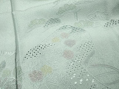 平和屋着物▼中国三大刺繍　スワトウ刺繍　汕頭刺繍　相良刺繍　総刺繍　訪問着　文箱花文　正絹　逸品　DABI7396fe