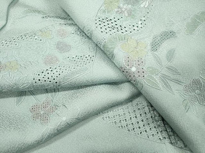 平和屋着物▼中国三大刺繍　スワトウ刺繍　汕頭刺繍　相良刺繍　総刺繍　訪問着　文箱花文　正絹　逸品　DABI7396fe