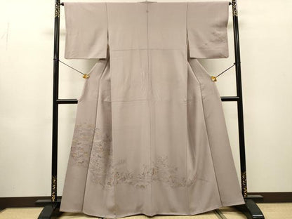 平和屋着物▼中国三大刺繍　スワトウ刺繍　汕頭刺繍　総刺繍　訪問着　渡り橋風景花文　正絹　逸品　DABI7404fe