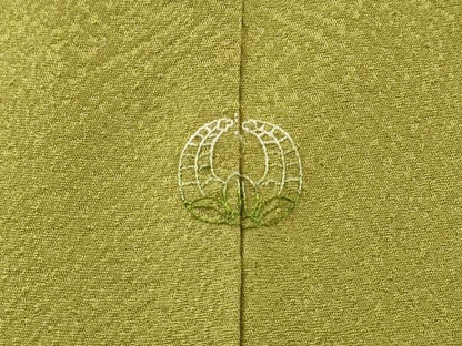 平和屋着物▼中国三大刺繍　スワトウ刺繍　汕頭刺繍　総刺繍　無地絵羽訪問着　色紙花文　根岸色　正絹　逸品　DABI7405fe