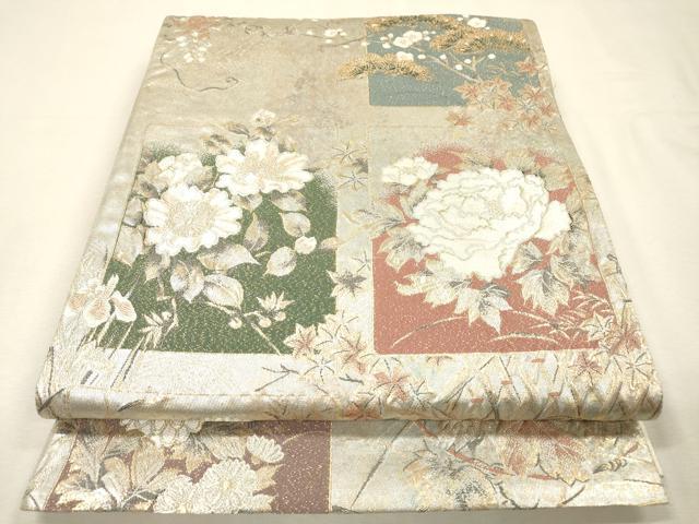 平和屋着物▼六通柄袋帯　宗達好み　金糸　引箔　正絹　逸品　DABI7411fe