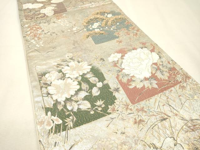 平和屋着物▼六通柄袋帯　宗達好み　金糸　引箔　正絹　逸品　DABI7411fe