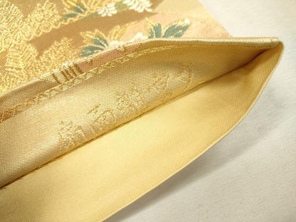平和屋着物▼六通柄袋帯　唐織　扇面離宮文　金糸　三越扱い　正絹　逸品　DABI7437fe