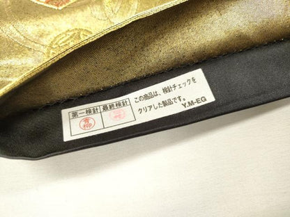 平和屋着物▼六通柄袋帯　唐織　印籠　金彩　引箔　正絹　逸品　DABI7448fe