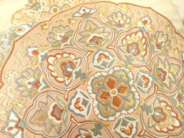 平和屋着物▼六通柄袋帯 唐織 古代彩綾華文 金糸 引箔 正絹 逸品 DABI7449fe