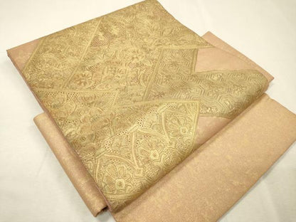 平和屋着物▼中国三大刺繍　スワトウ刺繍　汕頭刺繍　相良刺繍　総刺繍　つけ帯　更紗花文　金彩　正絹　逸品　DABI7469fe