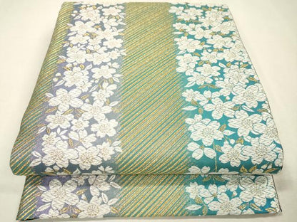 平和屋着物▼六通柄袋帯　舞桜　金糸　正絹　逸品　DABI7470fe