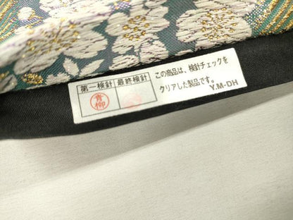 平和屋着物▼六通柄袋帯　舞桜　金糸　正絹　逸品　DABI7470fe