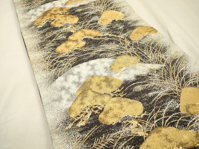 平和屋着物●西陣の名門　加納幸謹製　六通柄袋帯　箔霜華　金銀糸　正絹　逸品　DABI7476fe