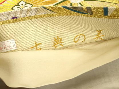 平和屋着物▼六通柄袋帯　古典の美　金糸　鈴乃屋扱い　正絹　逸品　DABI7508fe