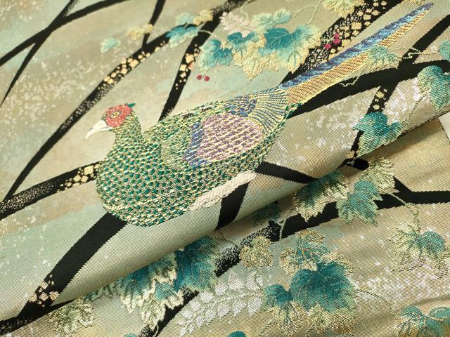 平和屋着物▼西陣　とみや織物謹製　とみや帯　六通柄袋帯　仁清香炉文　引箔　正絹　逸品　DABI7526fe