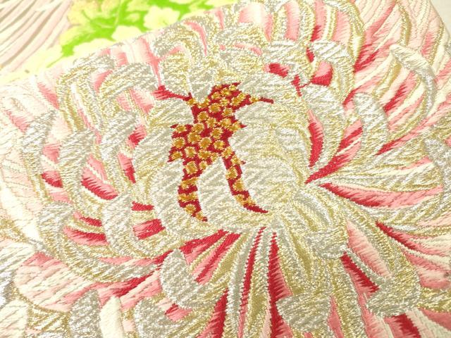 平和屋着物▼六通柄袋帯　唐織　乱菊　金銀糸　正絹　逸品　DABI7546fe