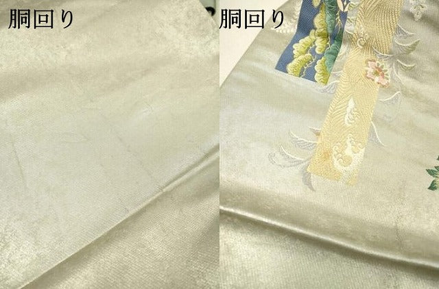 平和屋着物▼本加賀友禅作家　茶谷孝志監修　六通柄袋帯　唐織　慶賀　正倉院花絵皿文　金糸　正絹　逸品　DABI7557fe