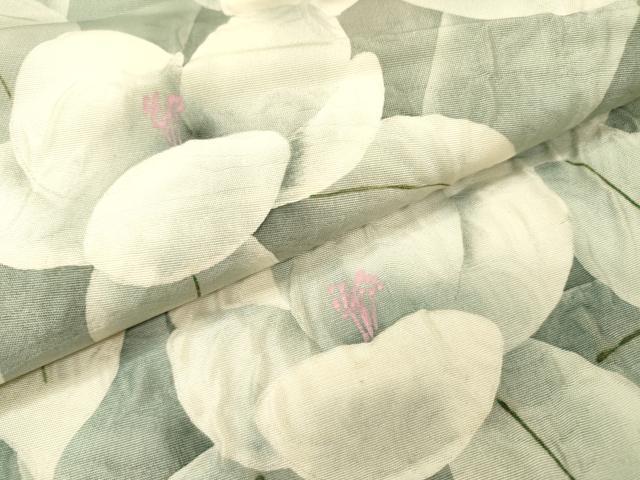 平和屋着物▼染色作家　小溝一夫　太鼓柄袋帯　ふくれ織　草花　正絹　逸品　DABI7568fe