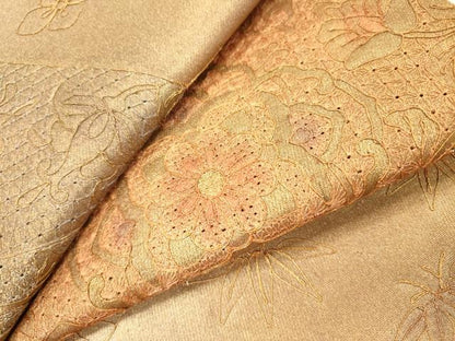 平和屋着物▼中国三大刺繍　スワトウ刺繍　汕頭刺繍　総刺繍　太鼓柄袋帯　切嵌正倉院花文　金彩　引箔　正絹　逸品　DABI7584fe