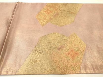 平和屋着物▼中国三大刺繍　スワトウ刺繍　汕頭刺繍　総刺繍　太鼓柄袋帯　切嵌正倉院花文　金彩　引箔　正絹　逸品　DABI7584fe