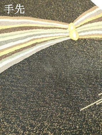 平和屋着物▼六通柄袋帯　霞松葉文　金銀糸　正絹　逸品　DABI7602fe