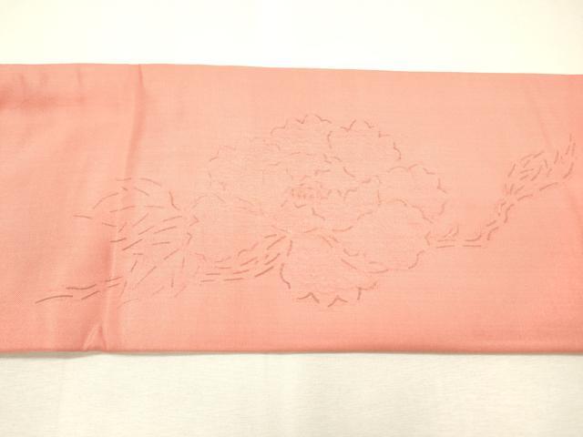 平和屋着物▼アンティーク　大正ロマン　九寸名古屋帯　総手刺繍　枝花　金銀糸　正絹　逸品　DABI7607fe