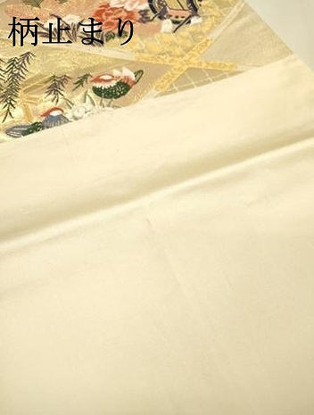平和屋着物▼六通柄袋帯　唐織　天井御所車花鳥文　金銀糸　正絹　逸品　DABI7610fe