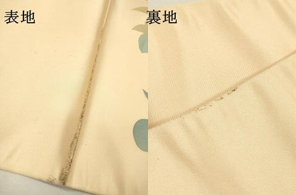 平和屋着物▼京都西陣　手織り一筋　おび弘謹製　太鼓柄袋帯　作家物　ろうけつ染　草花　証紙付き　正絹　逸品　DABI7634fe