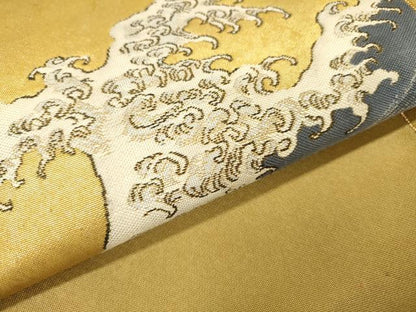 平和屋着物▼西陣 京の名門 じゅらく謹製 太鼓柄袋帯 ボストン美術館コレクション 甦った北斎模様 金糸 引箔 正絹 逸品 DABI7647fe