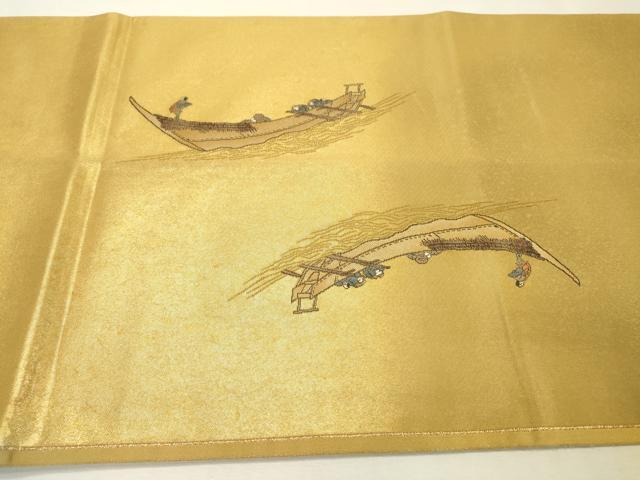 平和屋着物▼西陣 京の名門 じゅらく謹製 太鼓柄袋帯 ボストン美術館コレクション 甦った北斎模様 金糸 引箔 正絹 逸品 DABI7647fe
