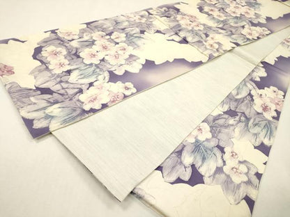 平和屋着物▼西陣　老舗　渡文謹製　手織　全通柄袋帯　纐纈　草花　正絹　逸品　DABI7672fe