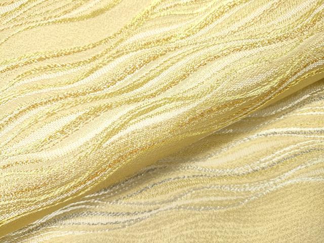 平和屋本店▼六通柄袋帯　平安宮廷延喜式色　本金　プラチナ　正絹　逸品　DABI7685fe