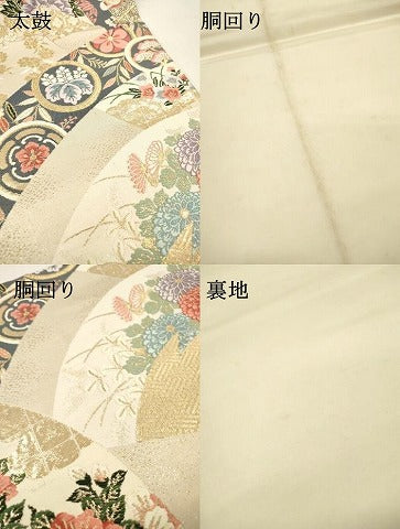 平和屋本店▼六通柄袋帯　唐織　珀綾錦　本金二重箔　正絹　逸品　DABI7687fe