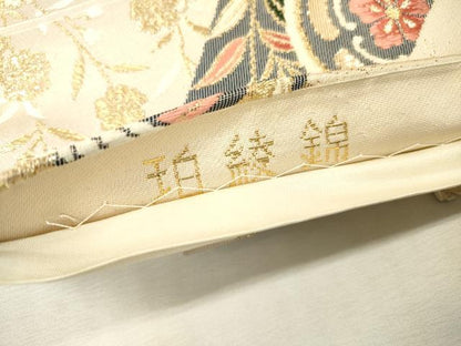平和屋本店▼六通柄袋帯　唐織　珀綾錦　本金二重箔　正絹　逸品　DABI7687fe