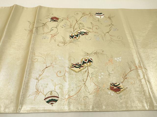 平和屋本店▼六通柄袋帯　十二支　本金手描重箔　正絹　逸品　DABI7693fe