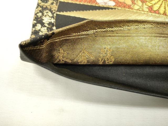 平和屋本店▼袋帯　螺鈿　菊連作　本金箔　正絹　逸品　DABI7698fe