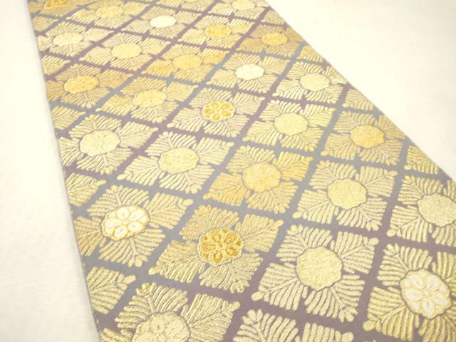 平和屋本店▼両面　全通柄　本袋帯　若松華菱紋　百々織千年　本金　やまと誂製　正絹　逸品　DABI7700fe