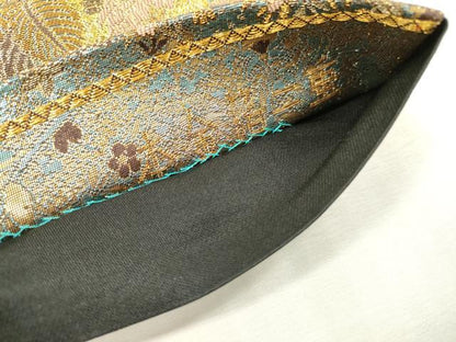 平和屋本店▼六通柄袋帯　貴賓はく　花唐草文　本金箔二重　正絹　逸品　DABI7713fe